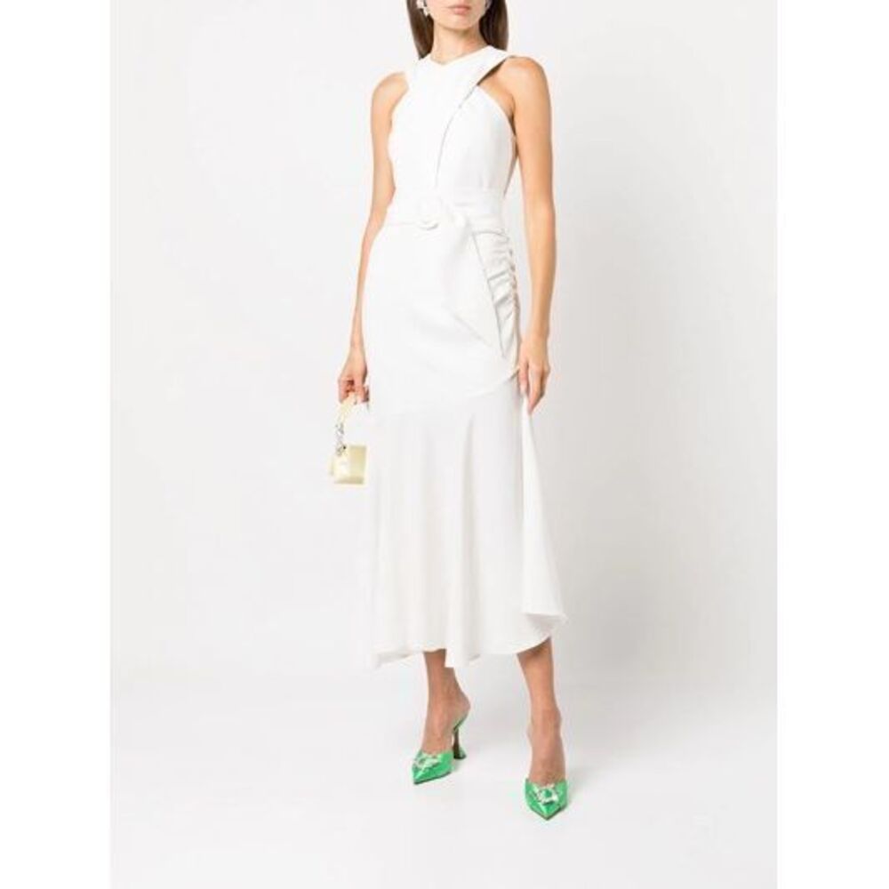 Sachin & Babi NWT Naomi Halter‎ Midi Dress in Ivory Size 2 MSRP $495
